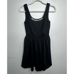 Princess Vera Wang Black Cocktail Dress Rhinestone Size S Fit & Flare Sheath